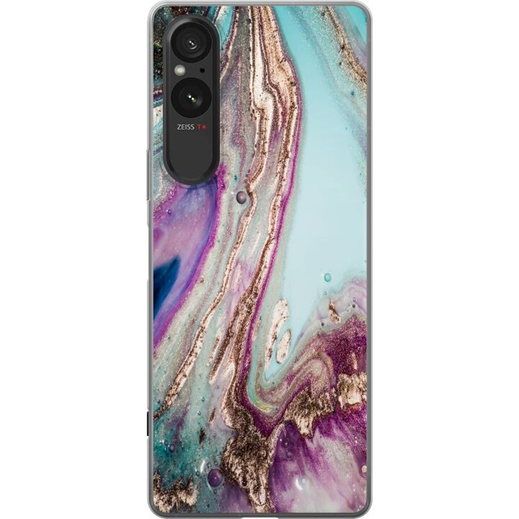 Sony Xperia 10 VI Gennemsigtigt Telefoncover Lila marmor