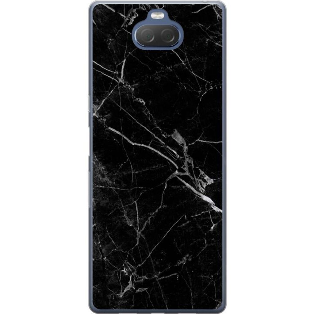 Sony Xperia 10 Plus Gjennomsiktig Telefondeksel Svart marmor