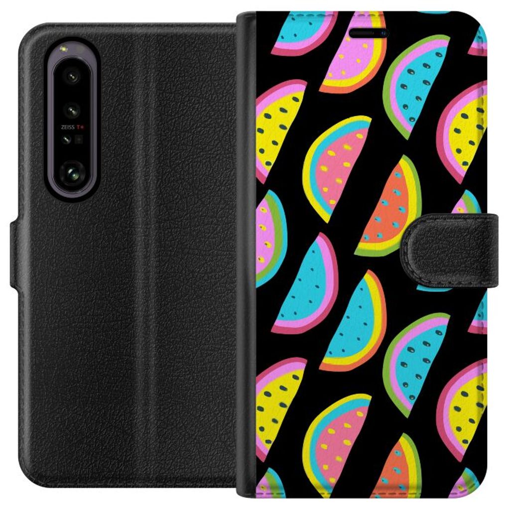 Sony Xperia 1 IV Svart Plånboksfodral Vattenmelon