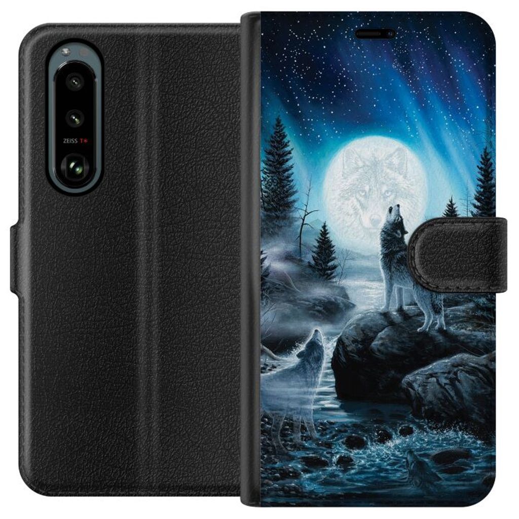 Sony Xperia 5 III Musta Lompakkokotelo Varjar på natten