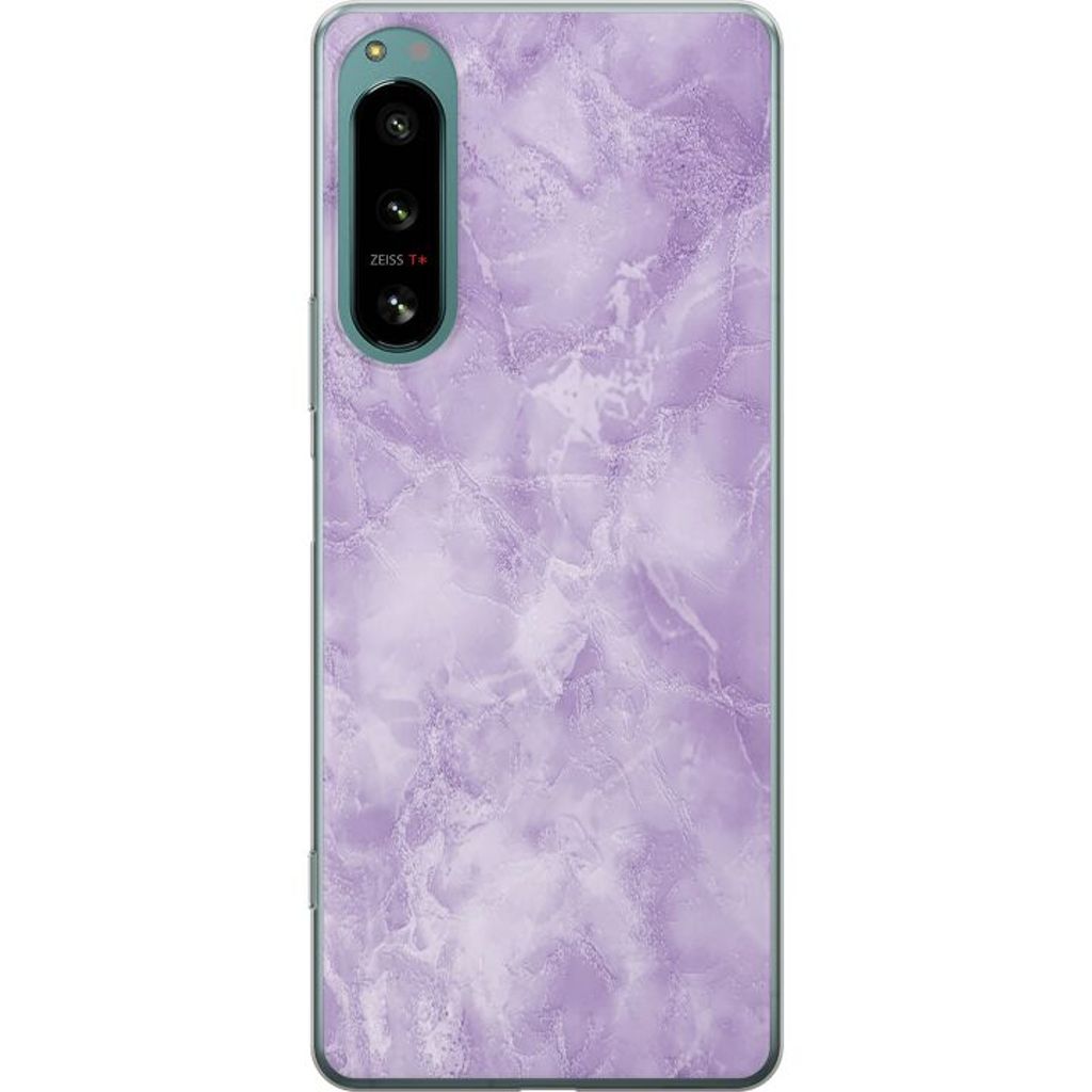 Sony Xperia 5 IV Läpinäkyvä Puhelinkotelo Lila marmor