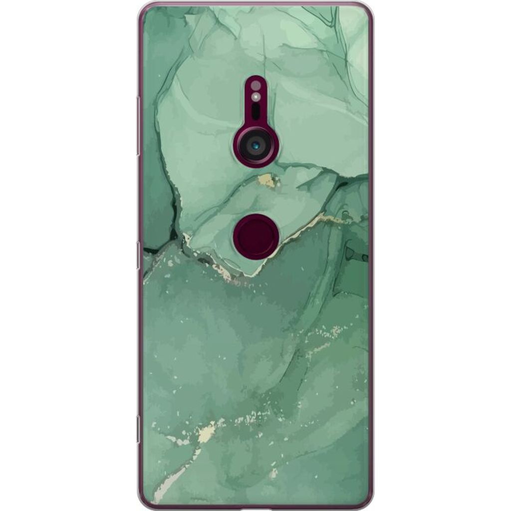 Sony Xperia XZ3 Gennemsigtigt Telefoncover Grön Marmor