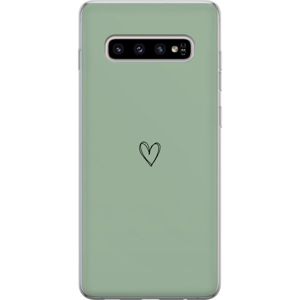 Samsung Galaxy S10+ Gennemsigtigt Telefoncover Hjärta