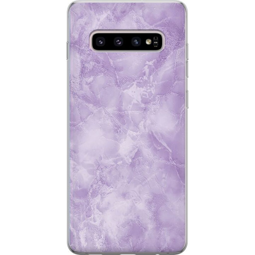 Samsung Galaxy S10+ Gennemsigtigt Telefoncover Lila marmor