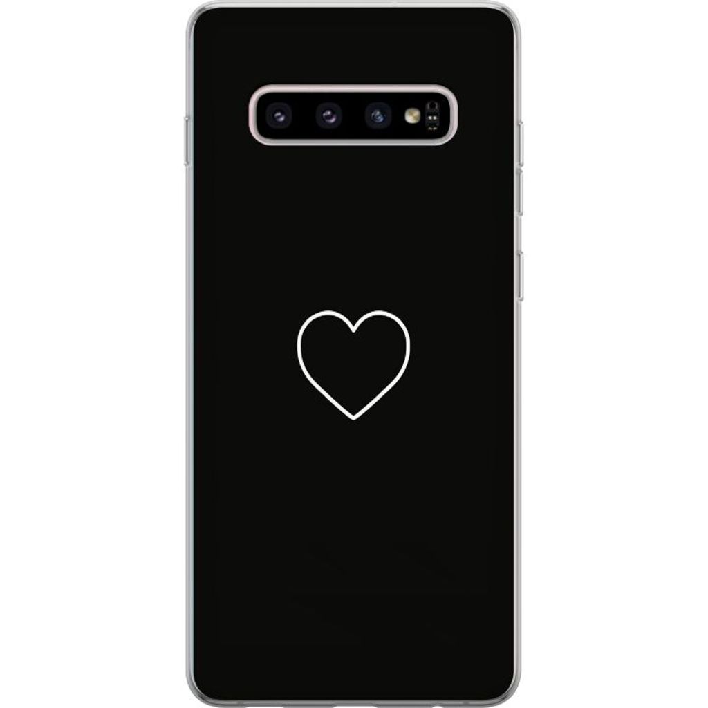 Samsung Galaxy S10+ Gennemsigtigt Telefoncover Hjärta