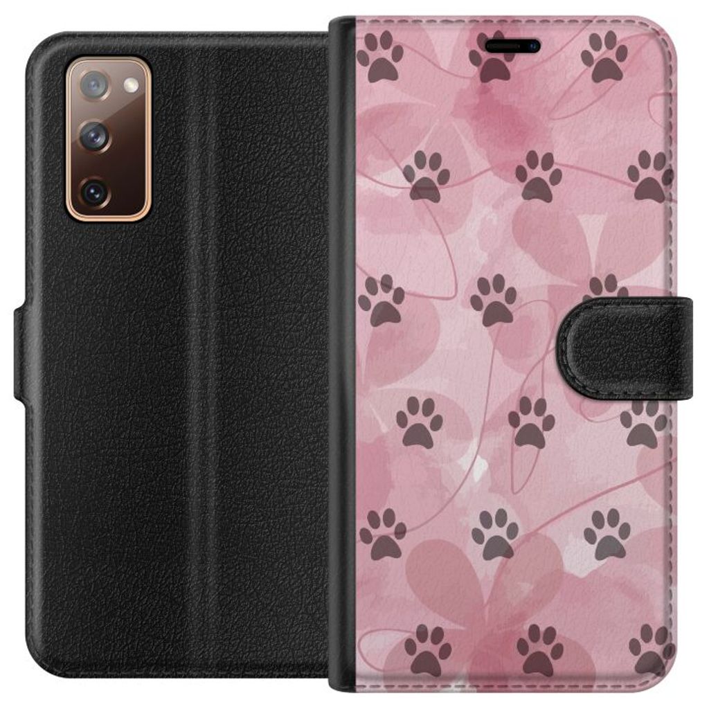 Samsung Galaxy S20 FE Svart Plånboksfodral Rosa Tassar