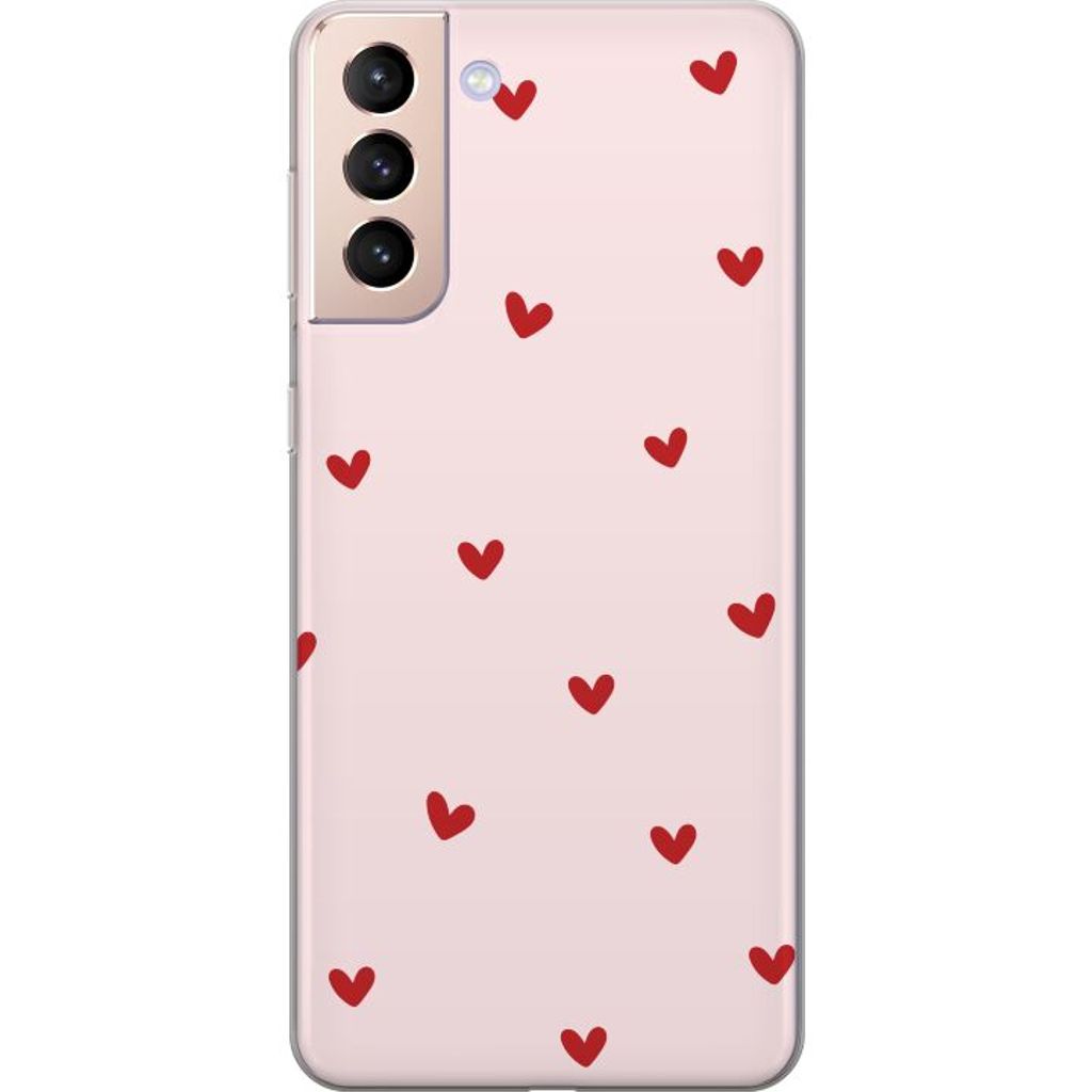 Samsung Galaxy S21 Läpinäkyvä Puhelinkotelo Små Hjärtan