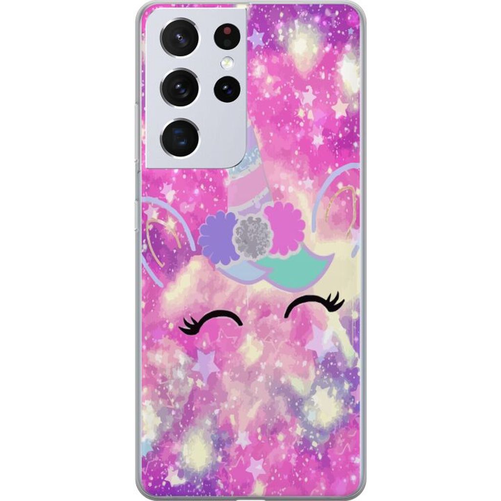 Samsung Galaxy S21 Ultra 5G Gjennomsiktig Telefondeksel Glad Enhörning
