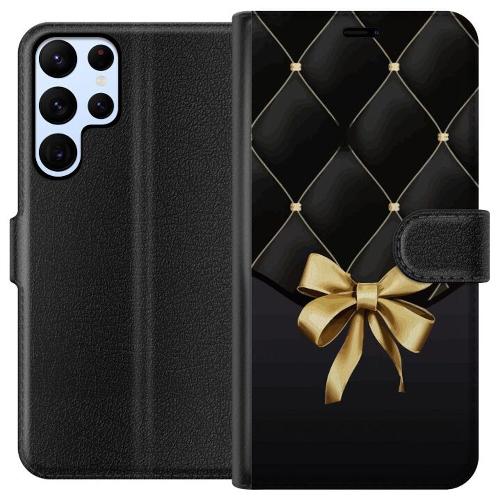 Samsung Galaxy S22 Ultra 5G Musta Lompakkokotelo Elegant Rosett