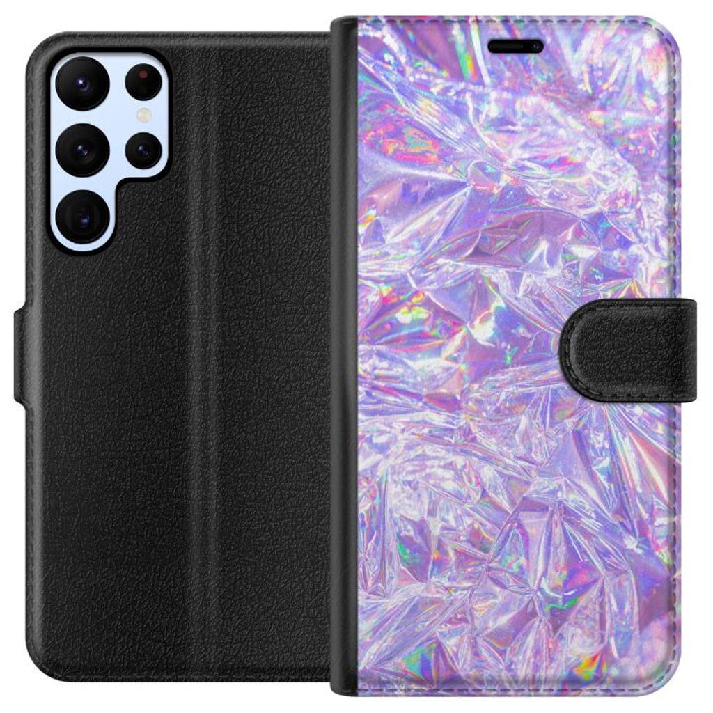 Samsung Galaxy S22 Ultra 5G Svart Plånboksfodral Glitter