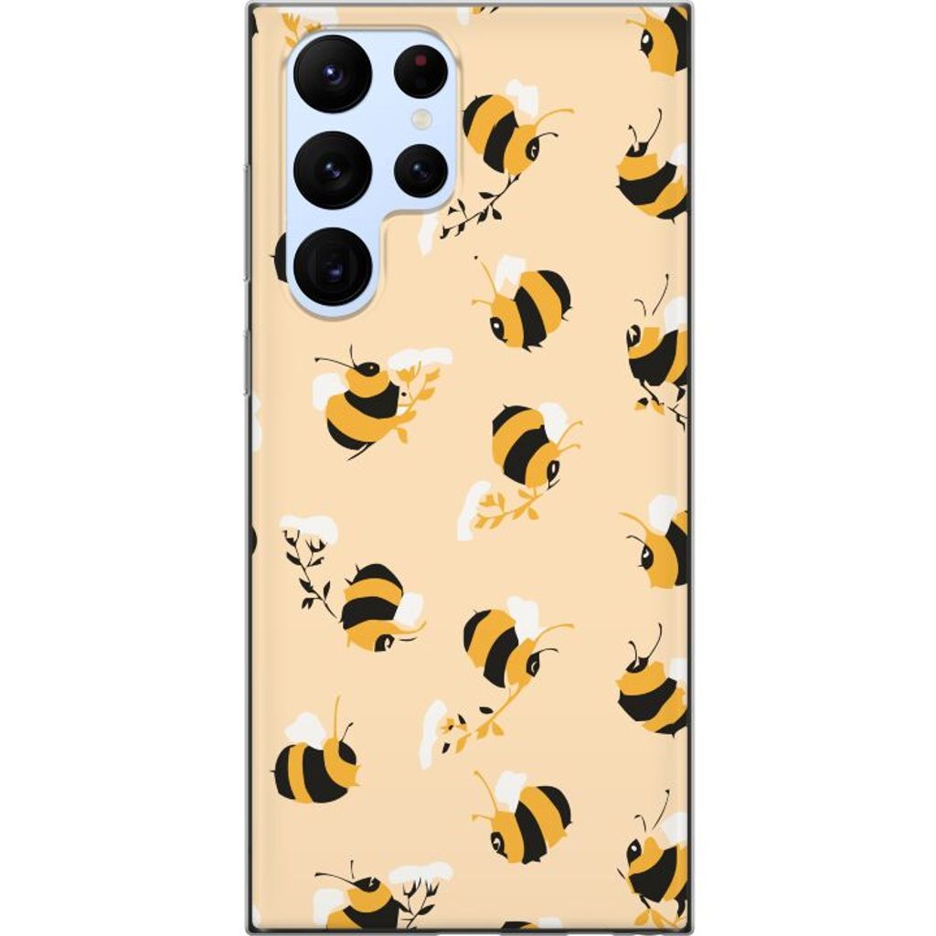 Samsung Galaxy S22 Ultra 5G Transparent Mobilskal Humlor
