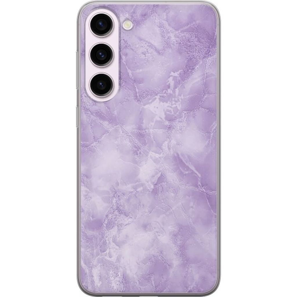 Samsung Galaxy S23+ Läpinäkyvä Puhelinkotelo Lila marmor