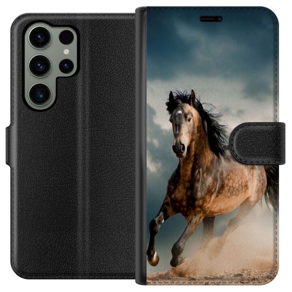 Samsung Galaxy S23 Ultra Svart Plånboksfodral Springande Häst