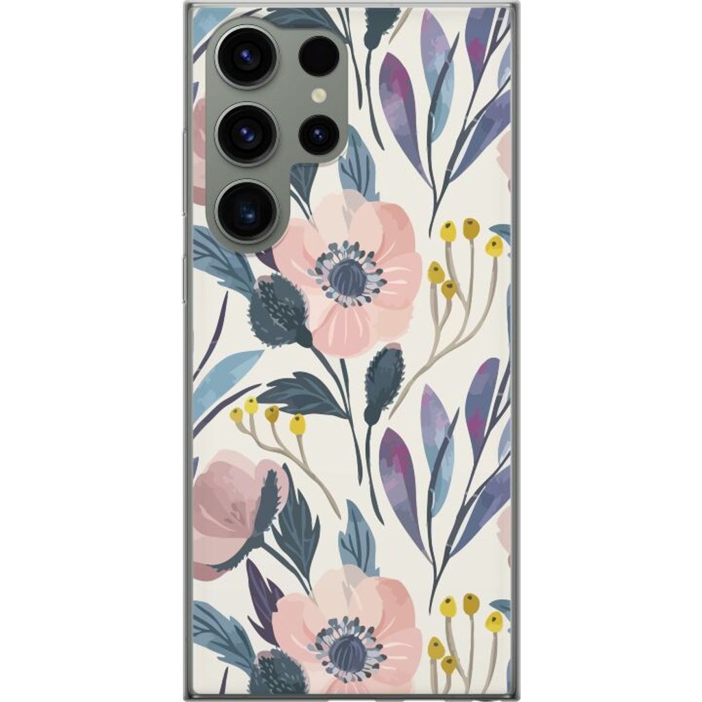 Samsung Galaxy S23 Ultra Transparent Mobilskal Blomsterglädje