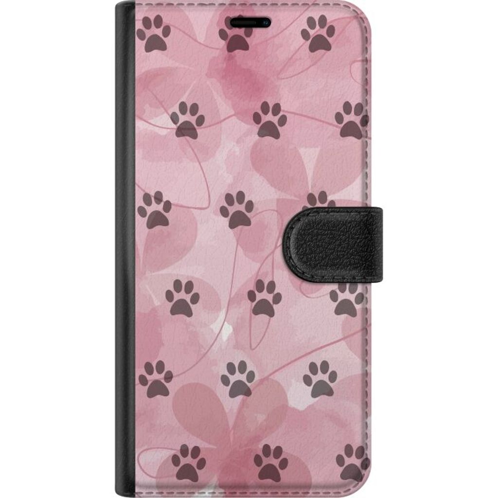 Samsung Galaxy S24 FE Svart Plånboksfodral Rosa Tassar