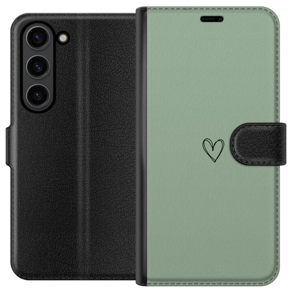 Samsung Galaxy S24+ Svart Plånboksfodral Hjärta