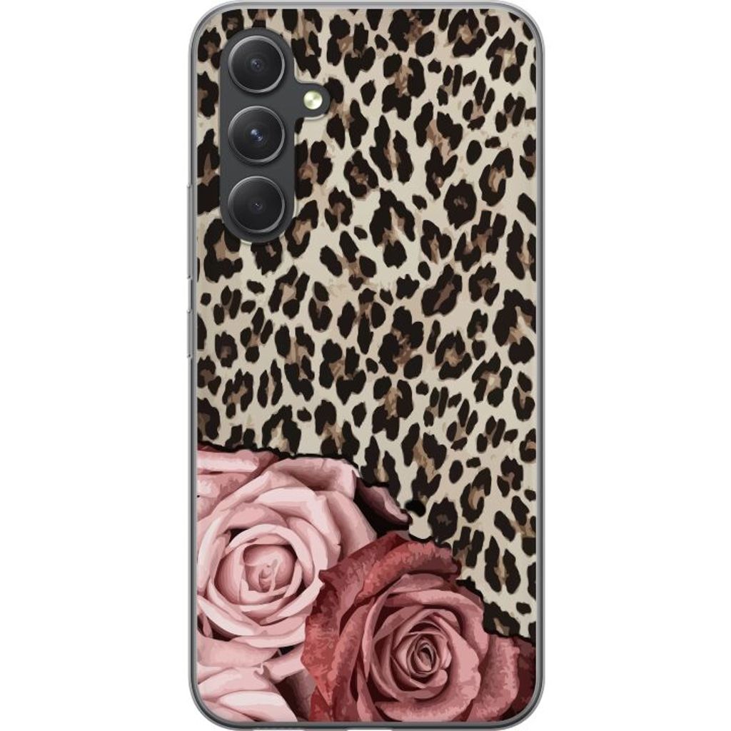 Samsung Galaxy S24+ Transparent Mobilskal Leopardrosor