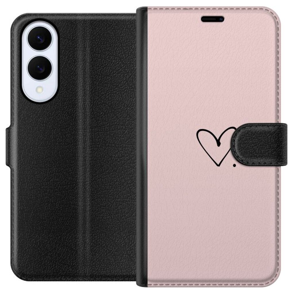 Samsung Galaxy S25 Edge Musta Lompakkokotelo Hjärta.