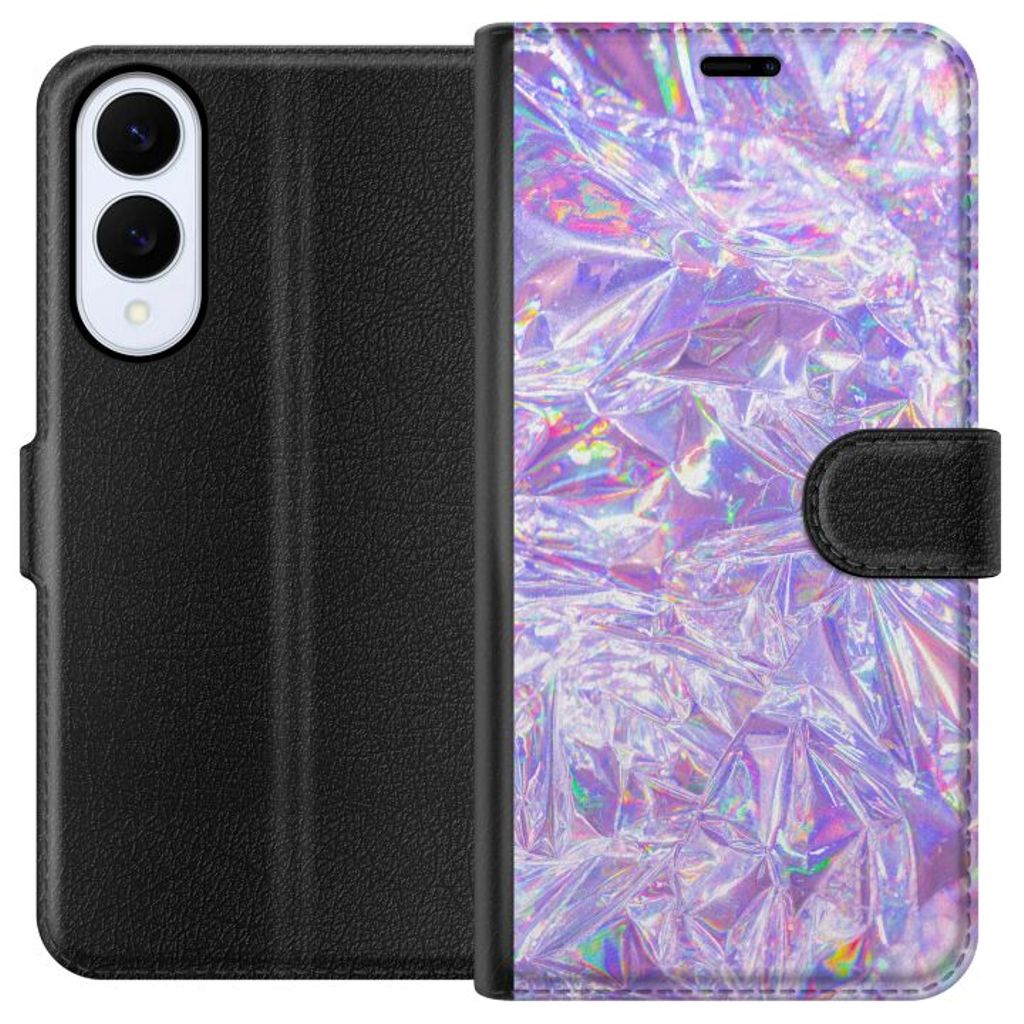 Samsung Galaxy S25 Edge Sort Lommebokdeksel Glitter