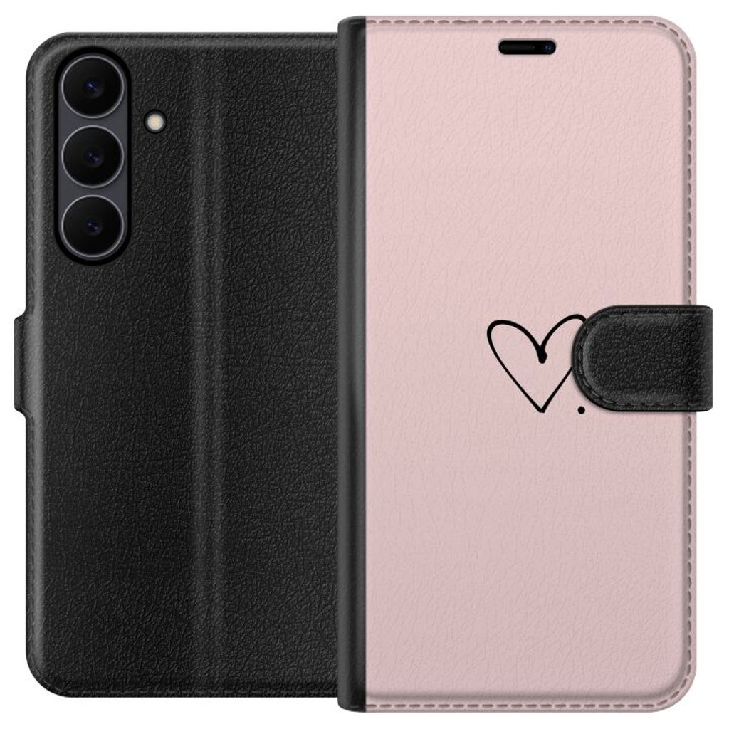Samsung Galaxy S25 FE Musta Lompakkokotelo Hjärta.