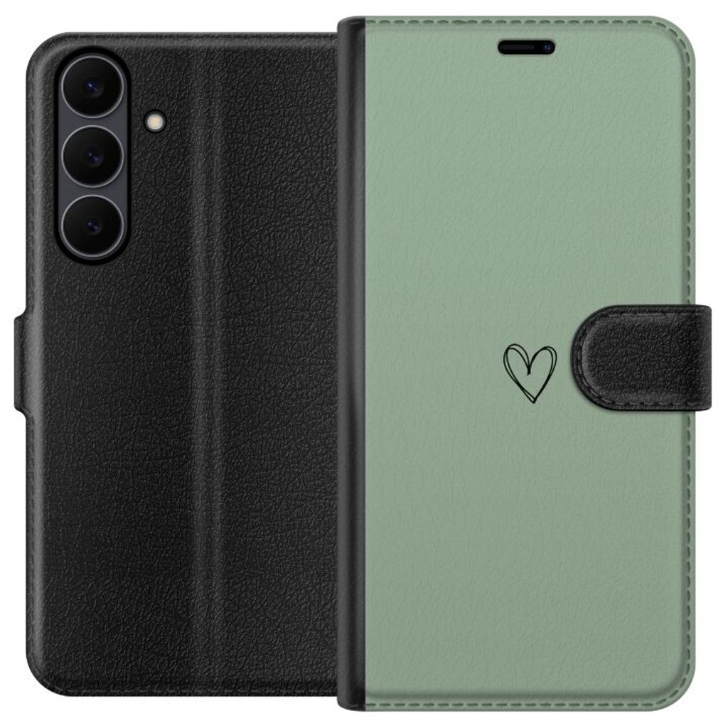 Samsung Galaxy S25 FE Svart Plånboksfodral Hjärta