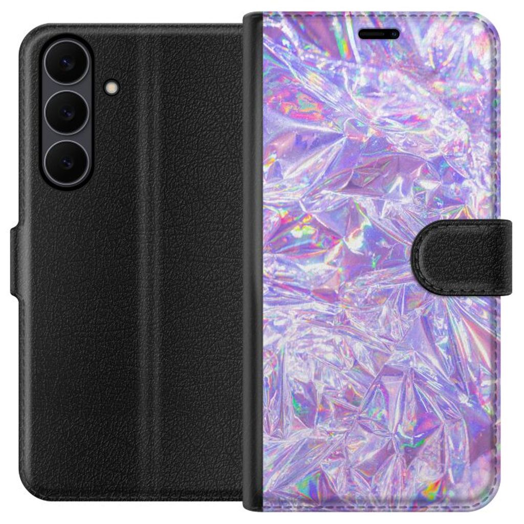 Samsung Galaxy S25 FE Musta Lompakkokotelo Glitter