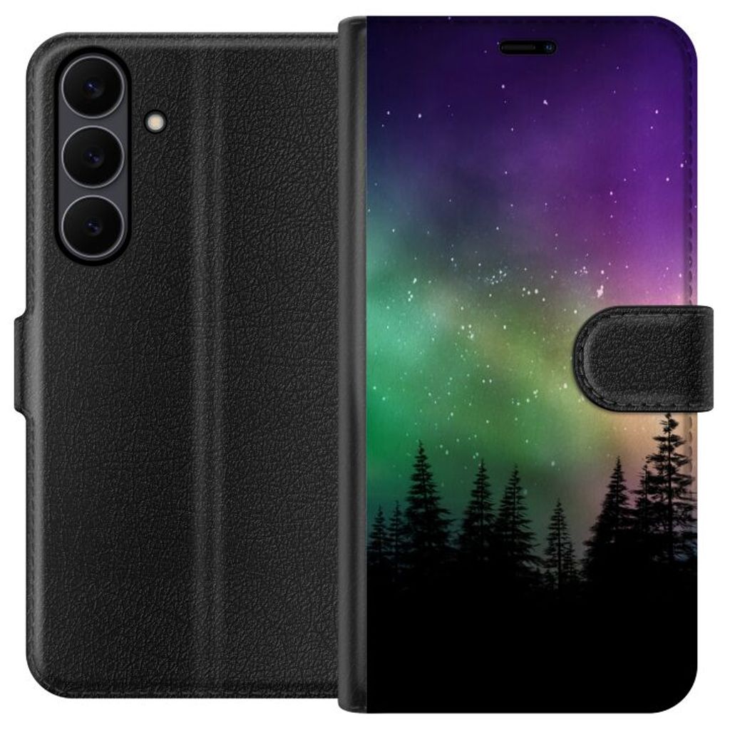 Samsung Galaxy S25 FE Svart Plånboksfodral Norrsken