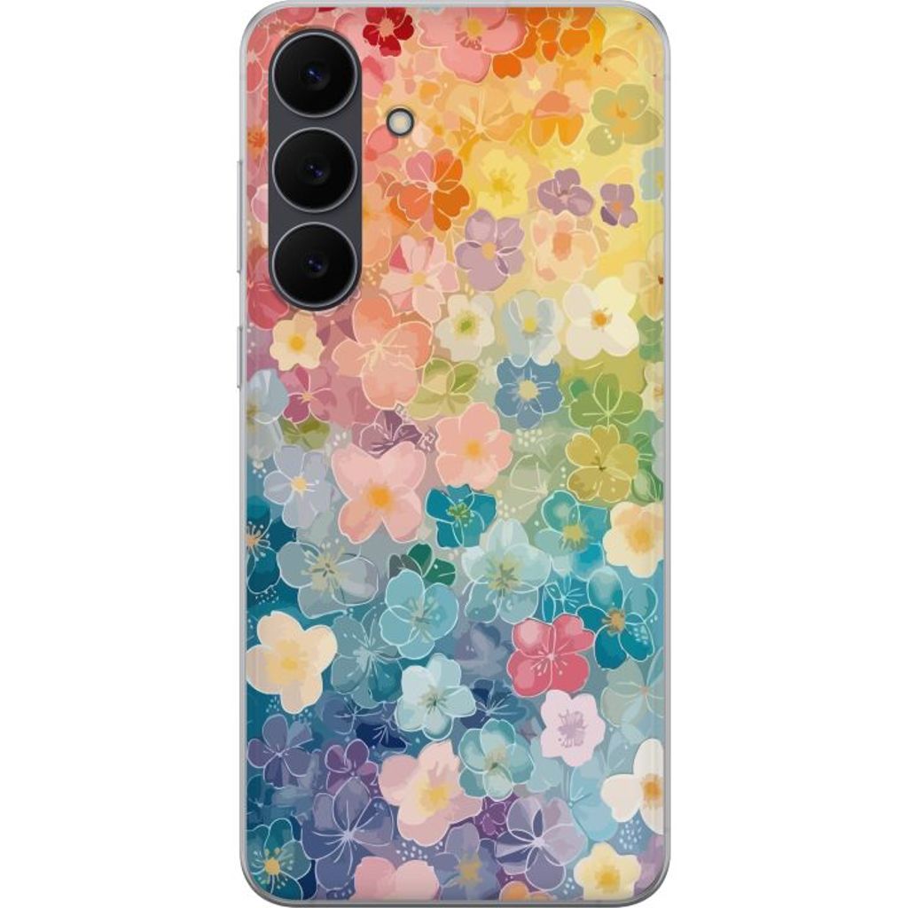 Samsung Galaxy S25 FE Läpinäkyvä Puhelinkotelo Miniatyrblommor