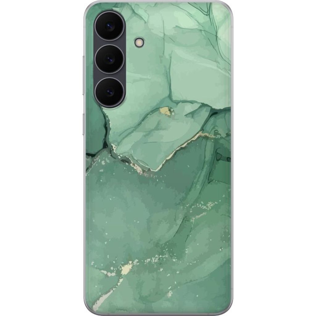 Samsung Galaxy S25 FE Läpinäkyvä Puhelinkotelo Grön Marmor