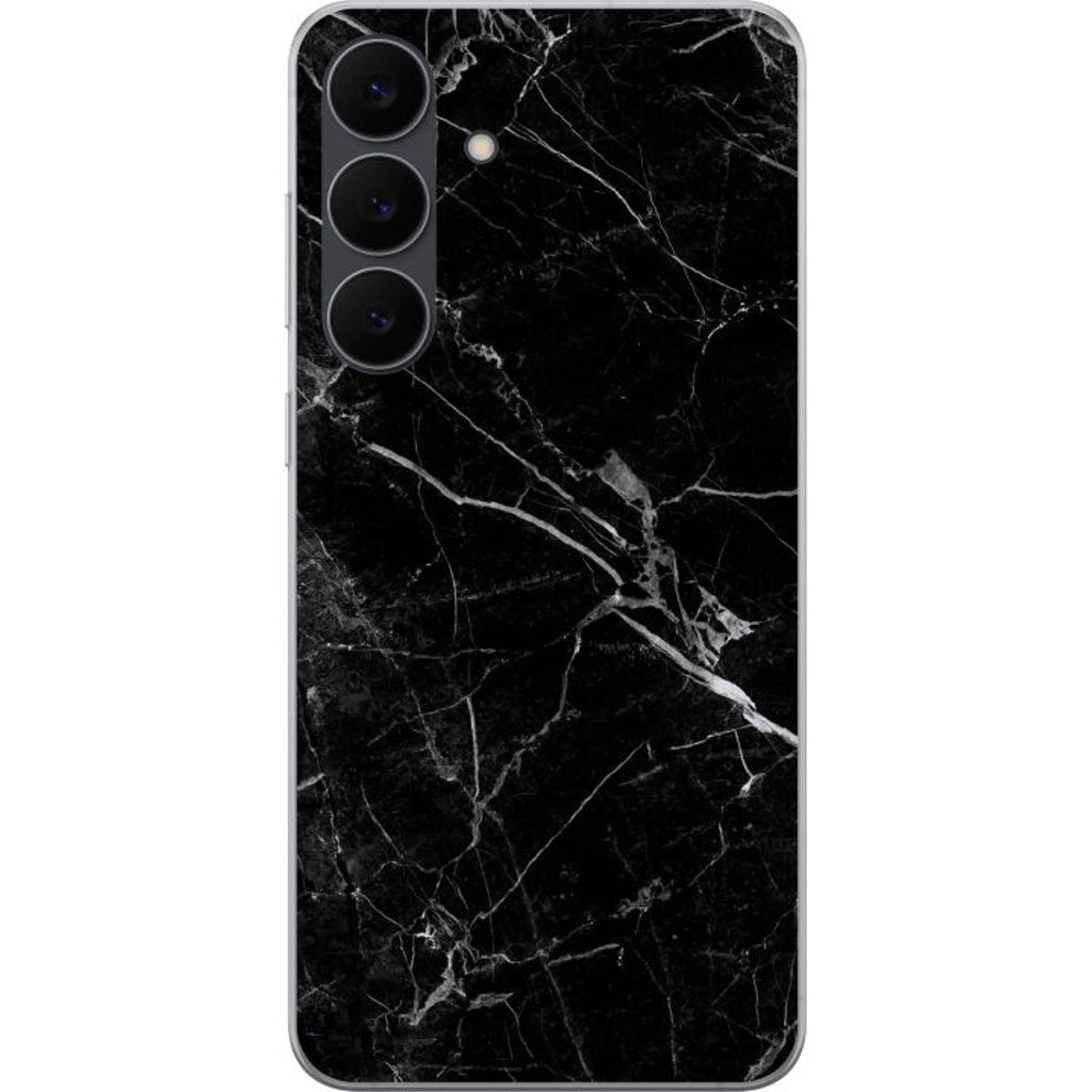 Samsung Galaxy S25 FE Läpinäkyvä Puhelinkotelo Svart marmor