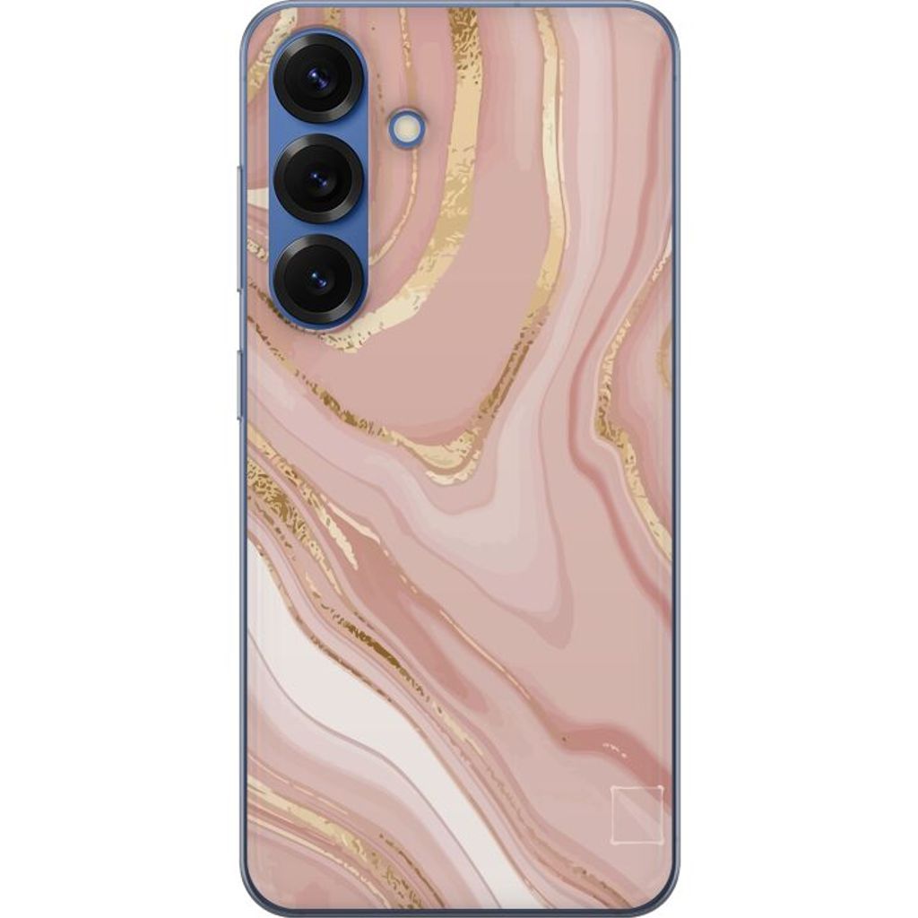 Samsung Galaxy S25+ Transparent Mobilskal Ljusrosa marmor