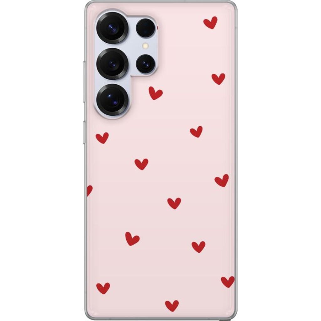Samsung Galaxy S25 Ultra Transparent Mobilskal Små Hjärtan