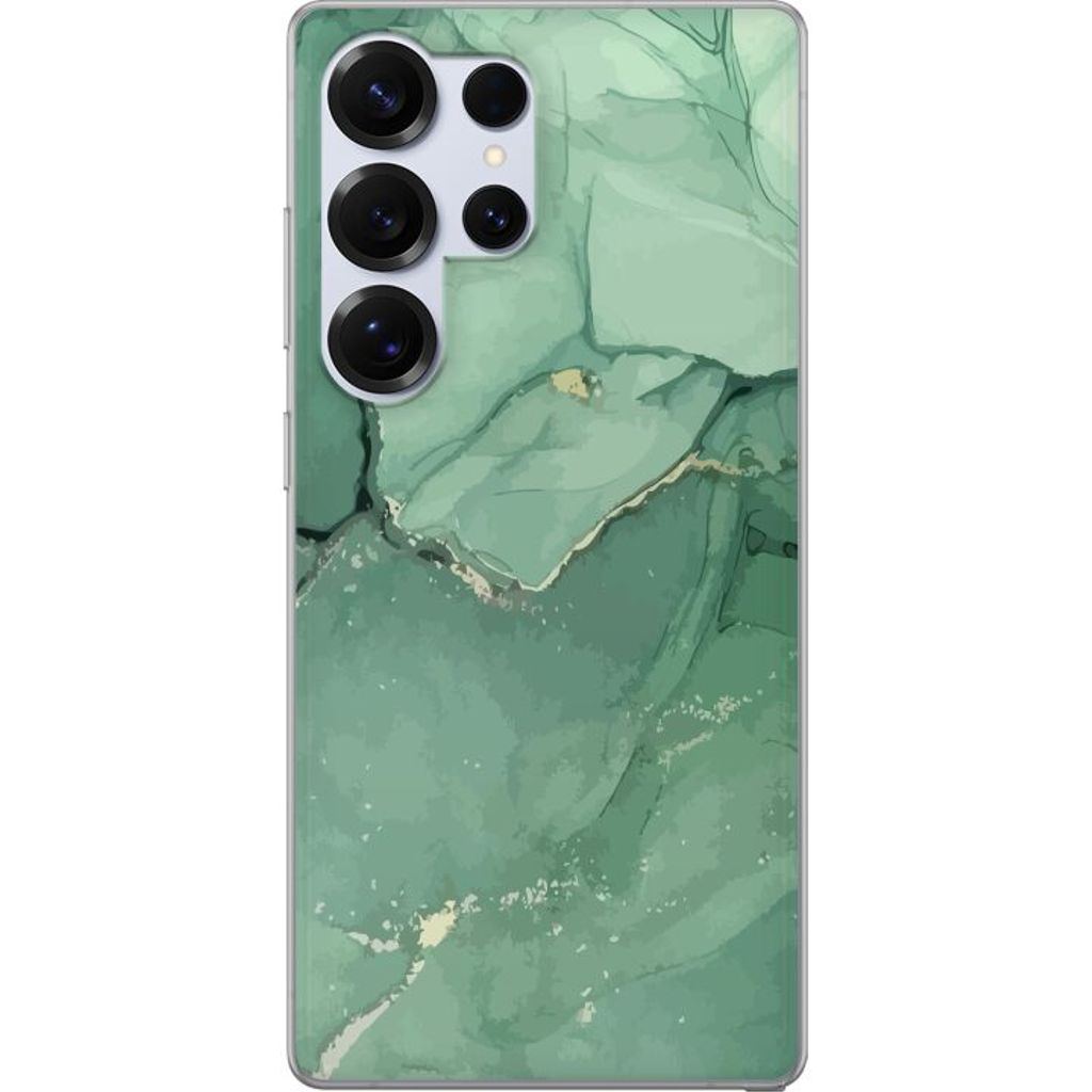 Samsung Galaxy S25 Ultra Transparent Mobilskal Grön Marmor