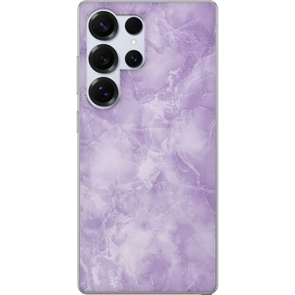 Samsung Galaxy S25 Ultra Transparent Mobilskal Lila marmor