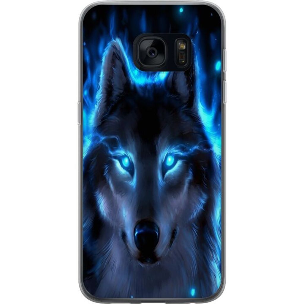 Samsung Galaxy S7 Transparent Mobilskal Blå Varg