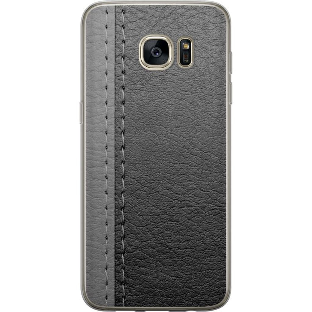 Samsung Galaxy S7 edge Gjennomsiktig Telefondeksel Grått Fake Läder