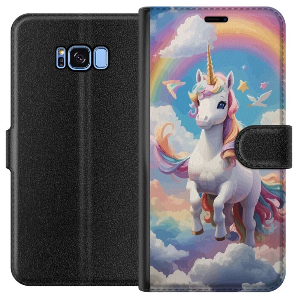 Samsung Galaxy S8 Sort Lommebokdeksel Stolt Enhörnig