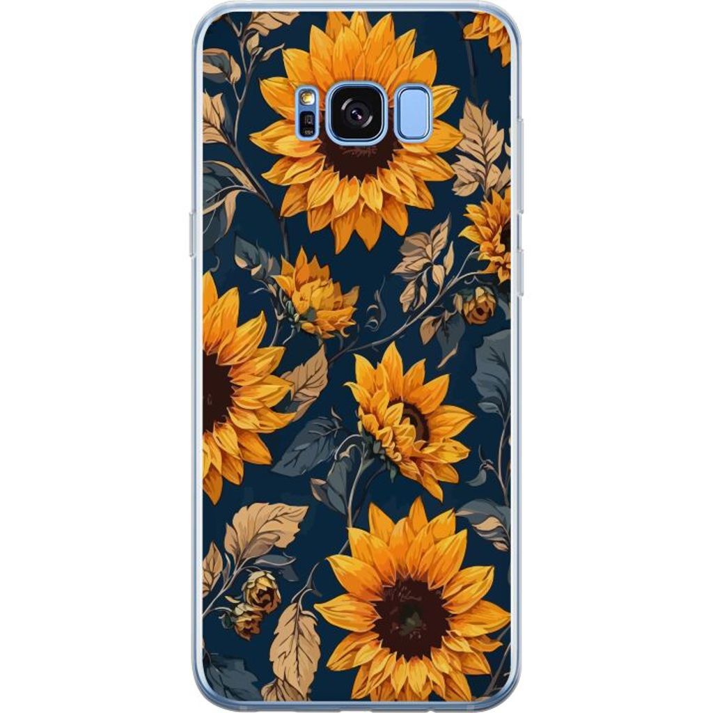 Samsung Galaxy S8+ Transparent Mobilskal Solrosor