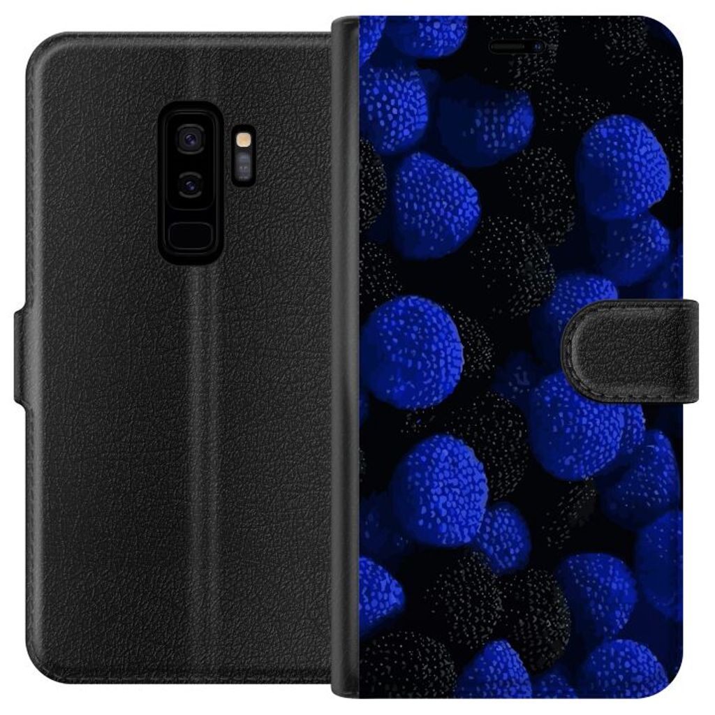 Samsung Galaxy S9+ Sort Lommebokdeksel Blå Sockerbitar