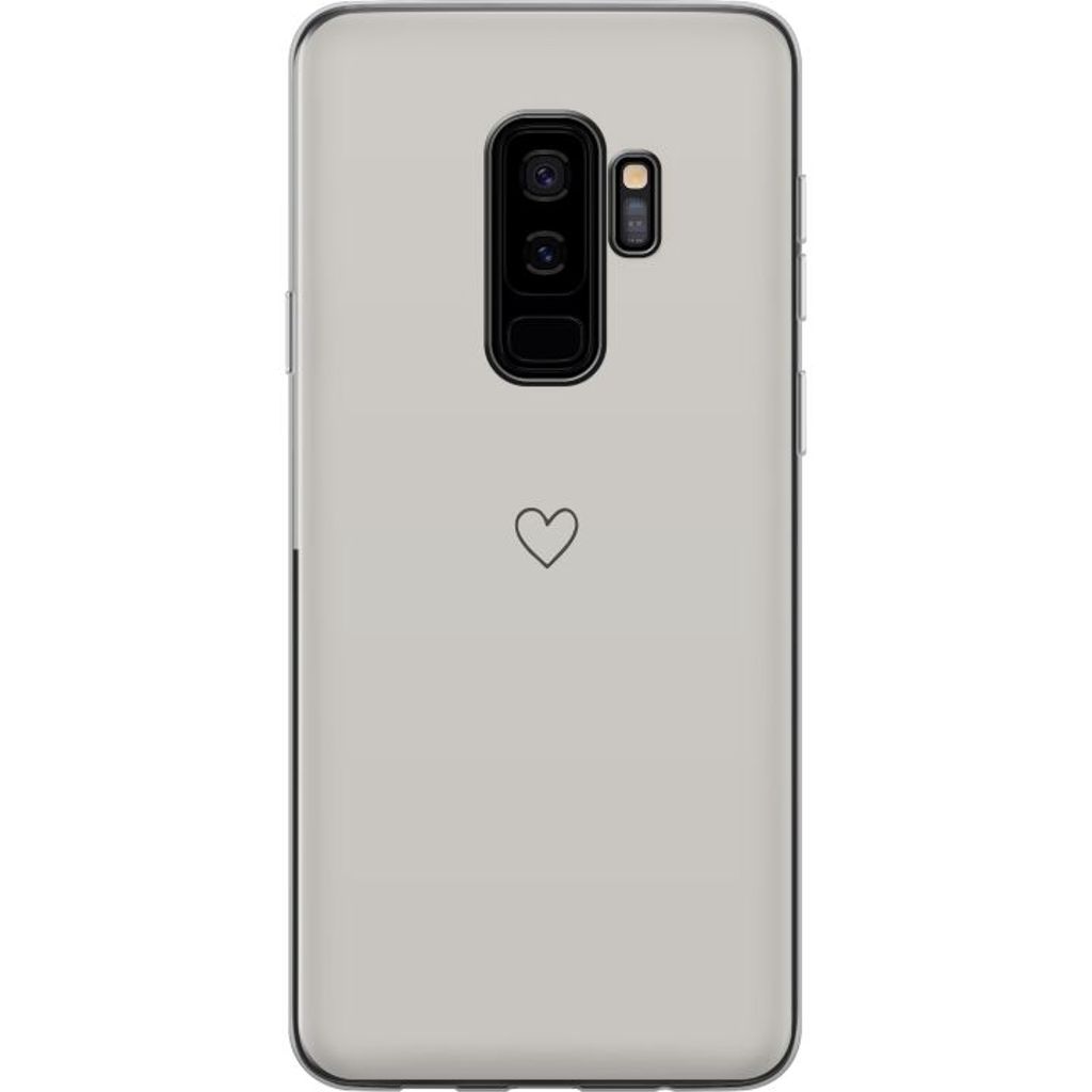 Samsung Galaxy S9+ Transparent Mobilskal Grått hjärta