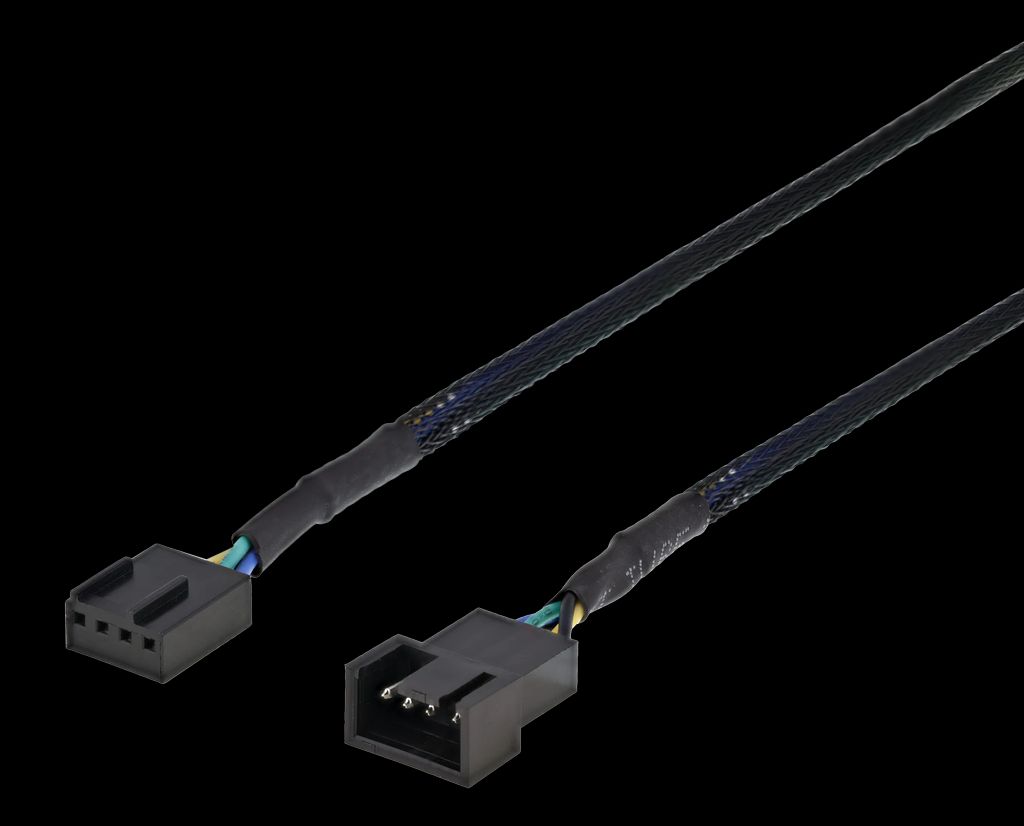 4-pin tuulettimen jatkojohto 60 cm – musta