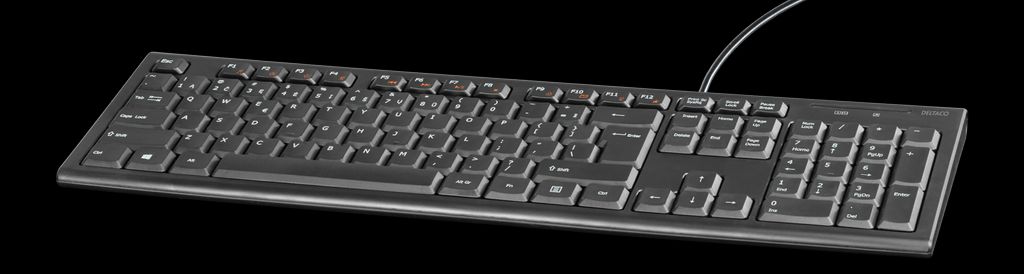 Deltaco tangentbord trådbundet – litauisk layout, svart