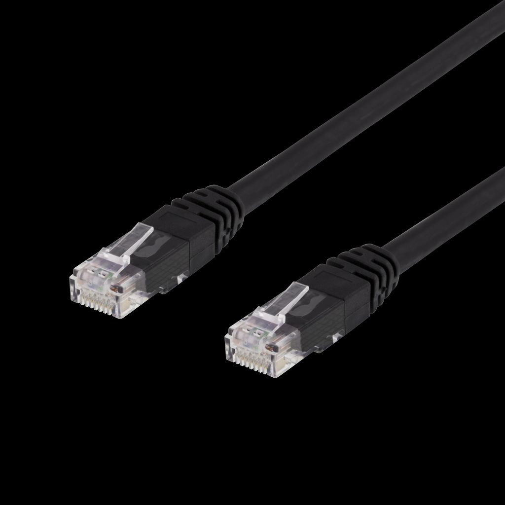 U/UTP Cat6 patchkabel 0,75m svart LSZH