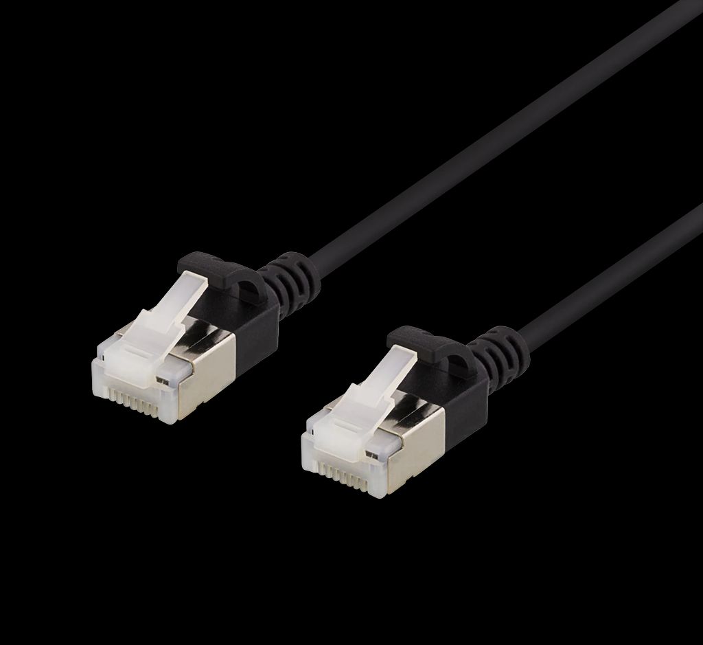U/FTP Cat6a patchkabel slim 0,3 meter svart