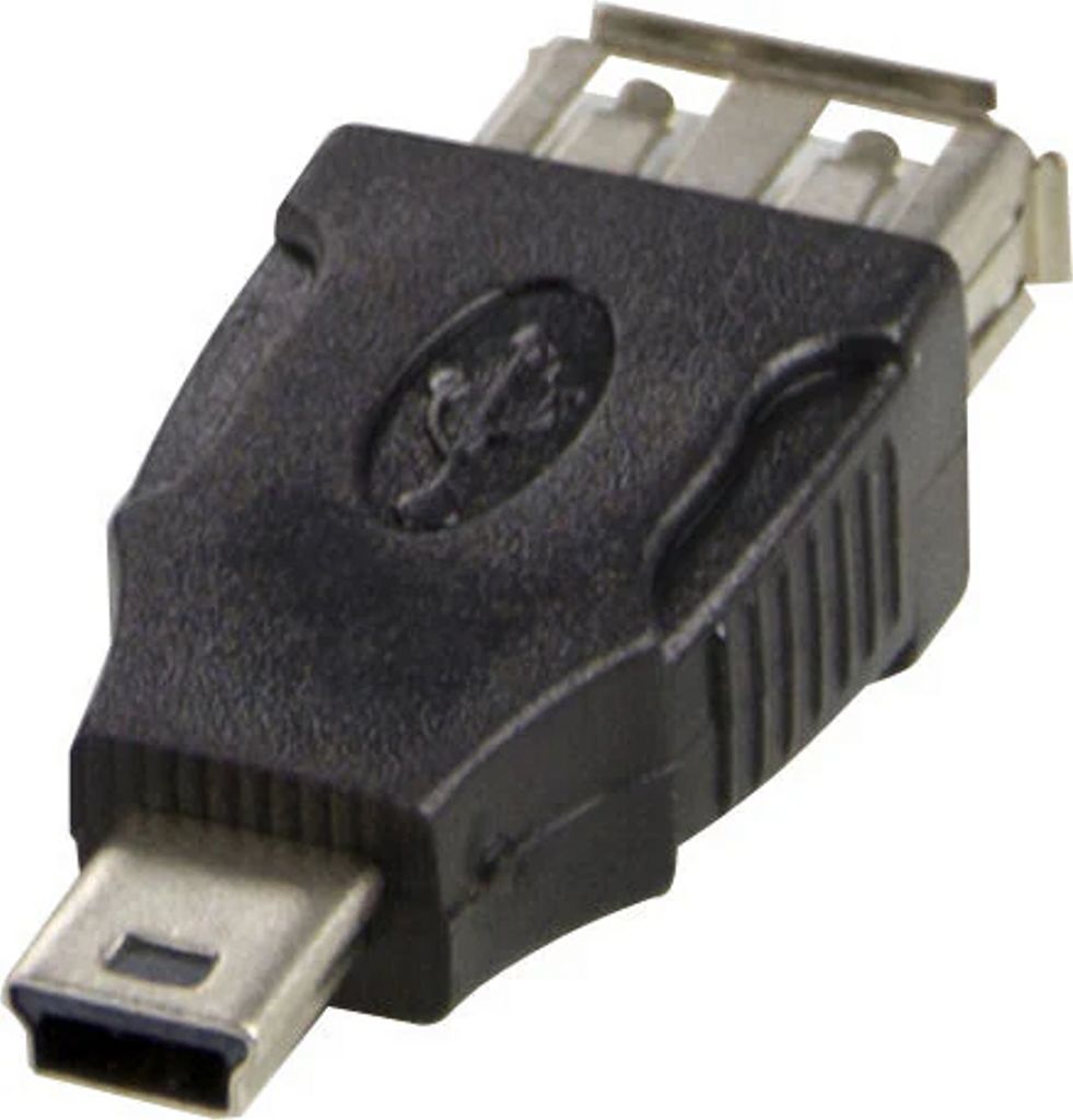 USB-adapter USB-A hona till USB Mini-B hane svart