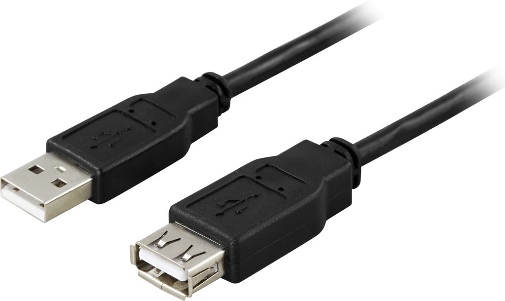 USB 2.0 forlængerkabel USB-A han til hun 0,2m – sort