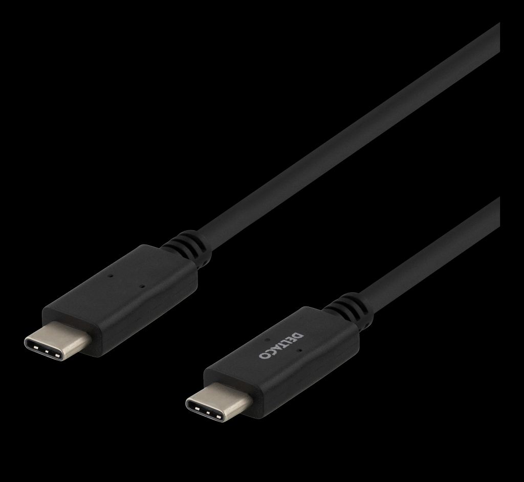 USB-C til USB-C-kabel 1m, USB-IF-sertifisert, 5Gbit/s - svart
