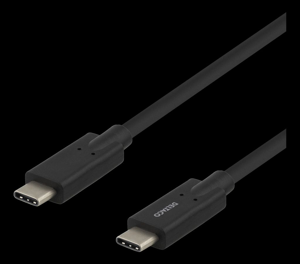 USB-C til USB-C kabel 5A 5Gbit/s 2 meter svart