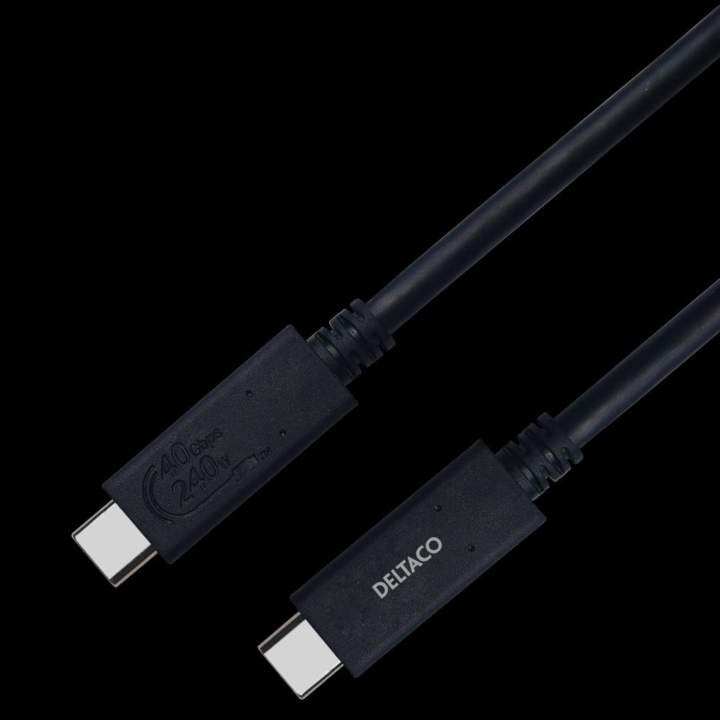 USB4 gen3 kabel USB-C til USB-C 0,8m – Sort