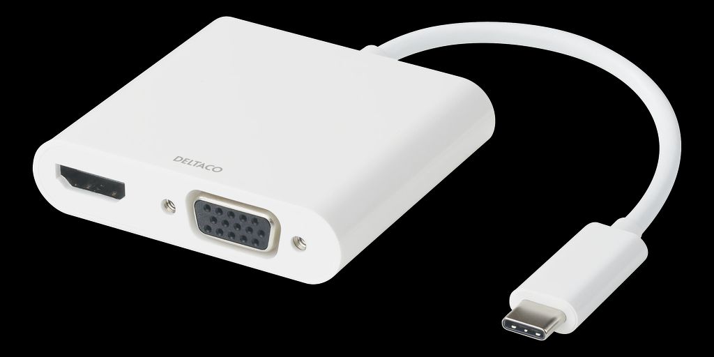 Deltaco USB-C dockingstation – HDMI, VGA, lyd og PD 90W